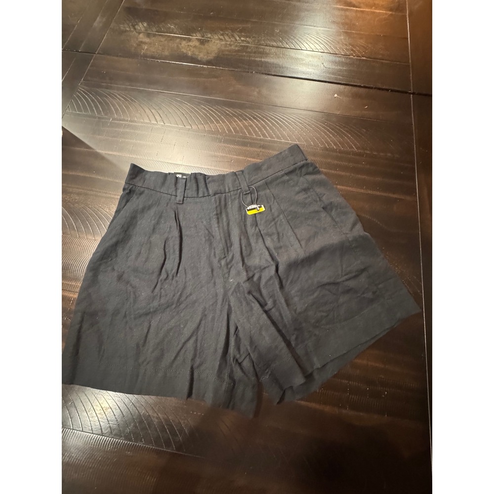 Express Black Linen Blend Pleated High Waist Shorts Size 8 NWT EX008242